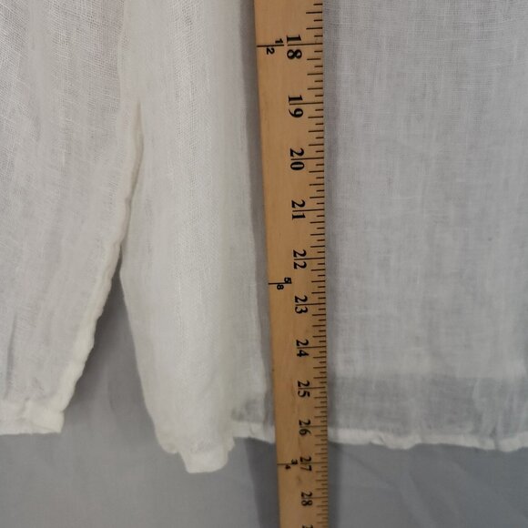 Eileen Fisher Linen Shirt Gauze Long Sleeve Size Small Sheer Coastal Grandma Lux - Picture 7 of 11
